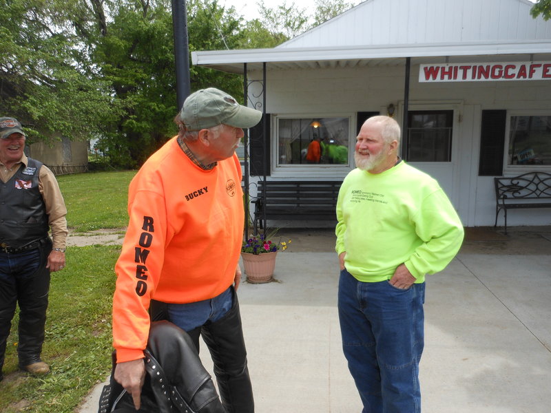 Bucky was trying to get Harold to pick up Roger at the shop and then ride two up with Jr. on the back.