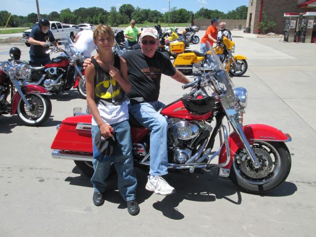 2003 Harley Davidson Road King....34,000 miles....Dick &amp; Grandson Taylor W....Basehor, KS....7/8/14
