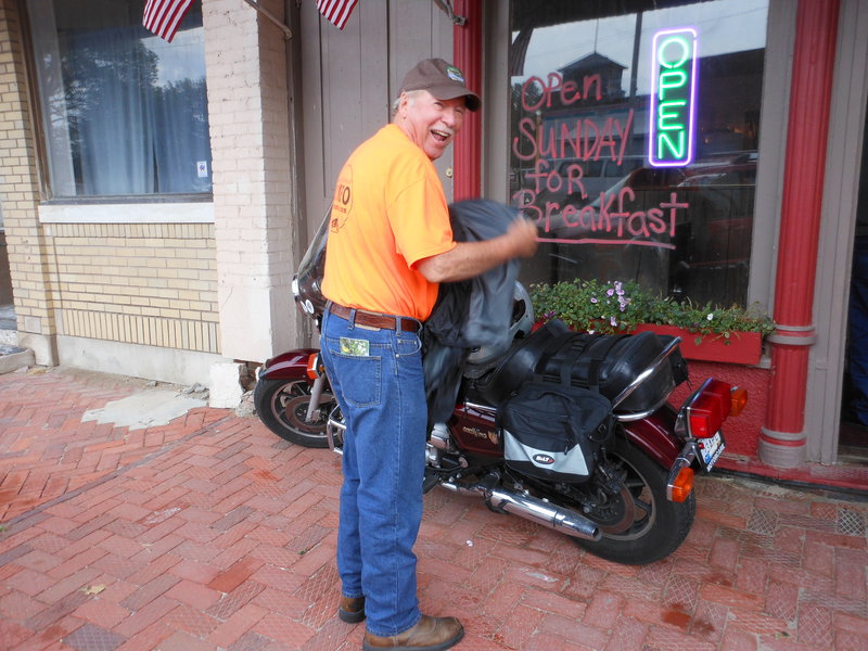 The only incident we had this morning was when the restaurant owner's dad came outside and wanted to know who the hell parked on the sidewalk.  Guess what, this isn't the first time he's been ordered to get his bike off the sidewalk. At least this time it wasn't law enforcement.