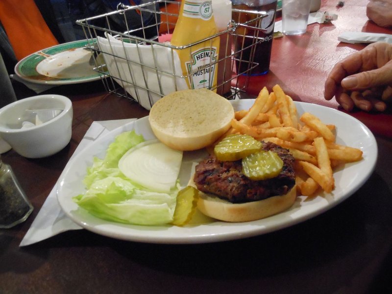 You might be shocked to know that Larry #2 ordered a hamburger, but it did look pretty tasty.  I asked them to add some green beans to it just to give it a little more nutritional value.