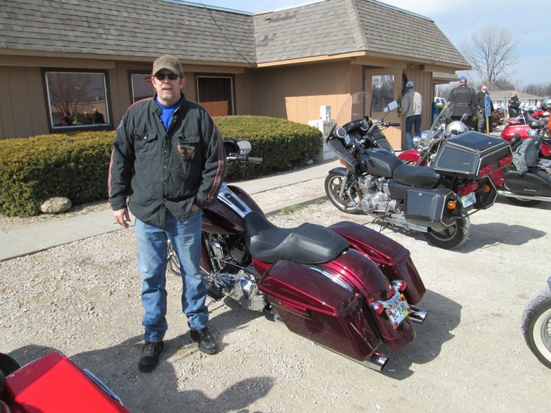Dave, 2014 Street Glide, 500 miles.  Ron C. brought Dave and J-Bird.