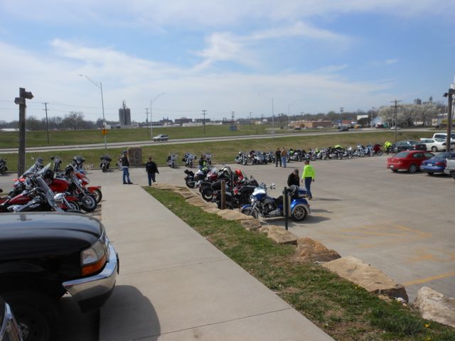 There were motorcycles parked pretty much anywhere there was a spot.