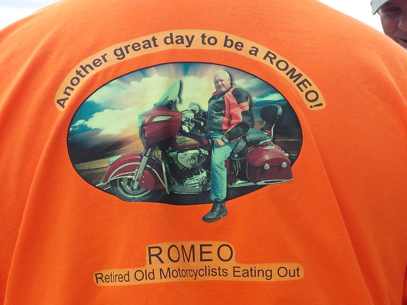 Linda wanted me to post this PIC of Mick's ROMEOs T-Shirt....I guess she thought he doesn't ever get to see the back....