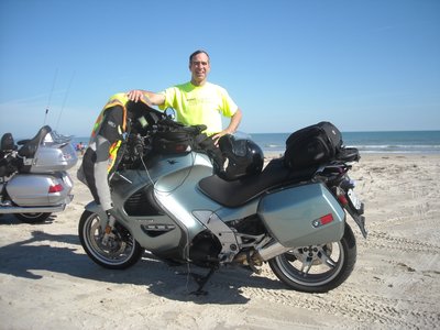 Jerry and his Beemer on the beach! Life is good!