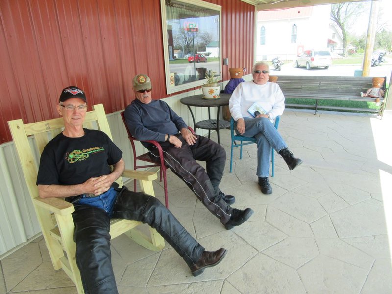 Allen, Harry, and Mel were enjoying a little time on this great front porch after lunch!