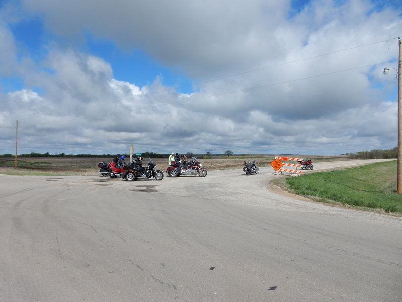 According to a local driving from Longford, it was 6 miles of mud!  Everyone forgot their mud grips so it was off to Mr. K's at Abilene.