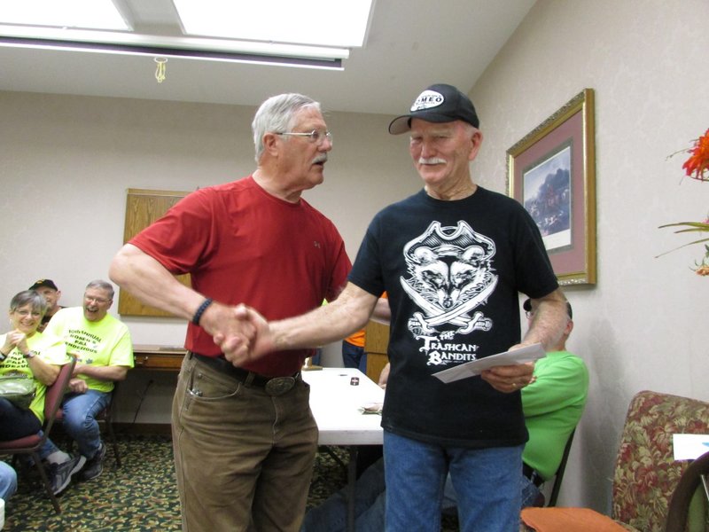 Harry presented Roger of the Arkansas Romeo group a gas card for arriving maybe a week earlier than necessary.  Harry thought he might need the gas for the extra trip.