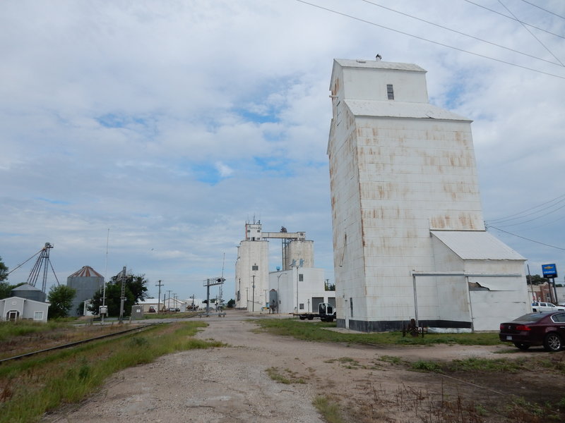 Kansas grain elevator on the rail line.