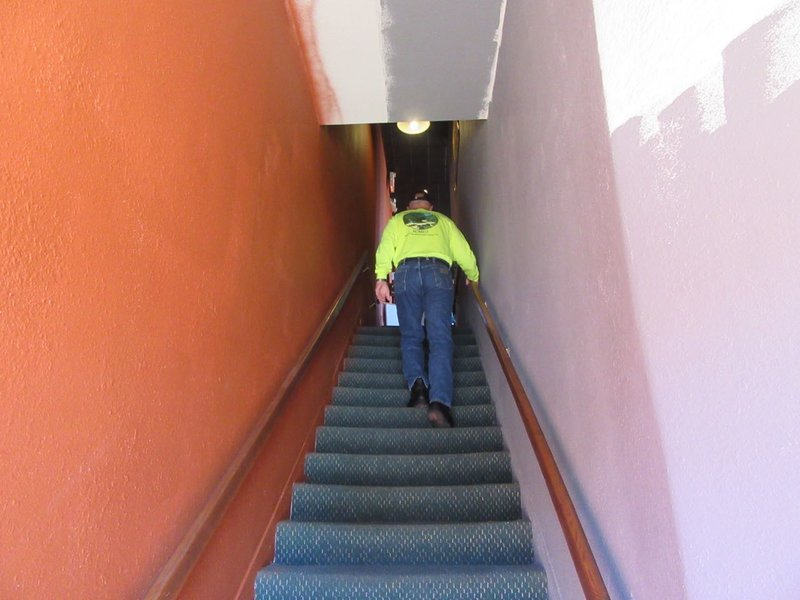There was a little bit of a trek upstairs but everyone seemed to make it ok.  Roger was demonstrating his ability to hike!