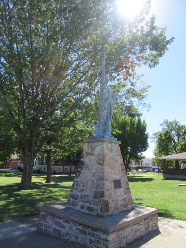 Lady Liberty made an appearance on the courthouse square.