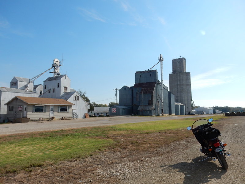 The tiny town of Kipp has a large older elevator but no rail line.