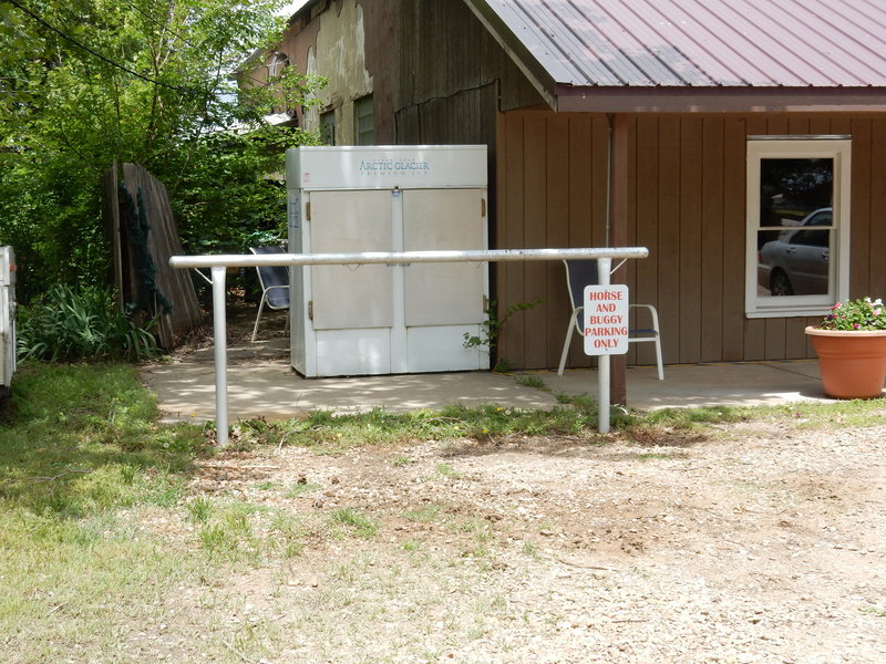 There was a horse and buggy lashed to this post when we rolled into town, I missed the shot!