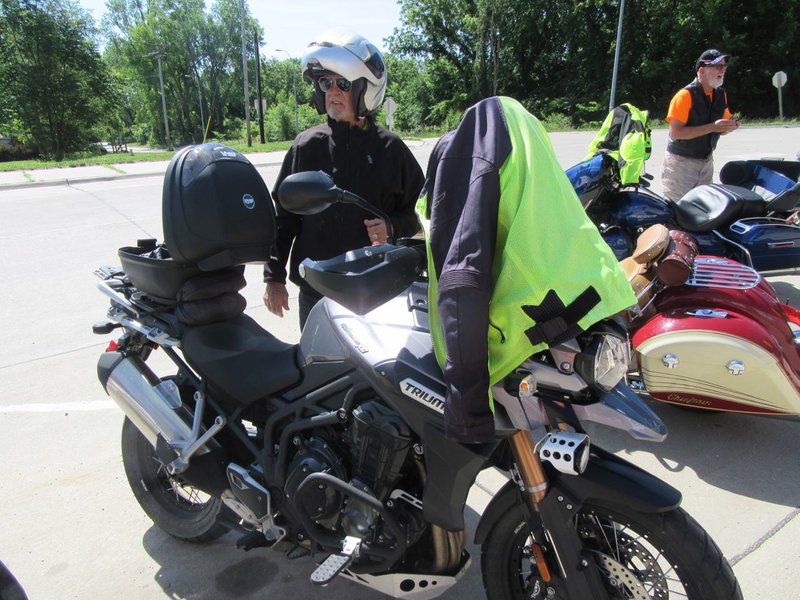 George is getting some miles on that new Triumph.