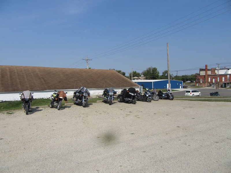 We ended up filling this parking lot. Larry #2 found some blacktop across the street.