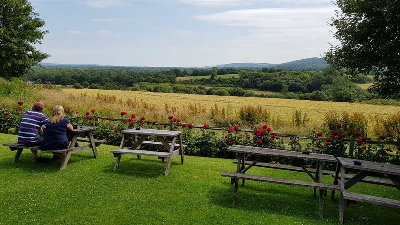 The garden views are gorgeous overlooking the South Downs