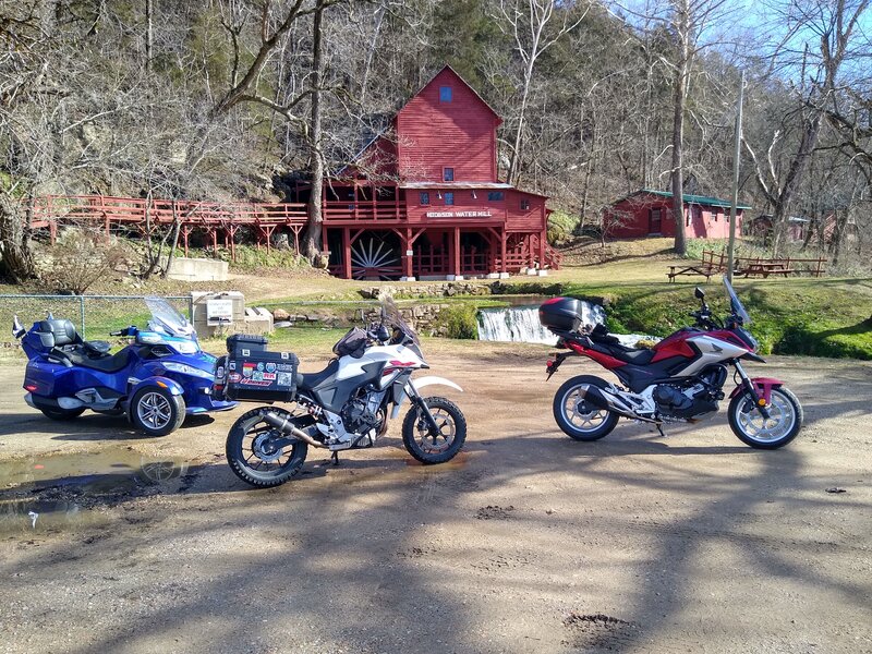 Just had to stop here for some photos and a look at the waterfall (and include our bikes)