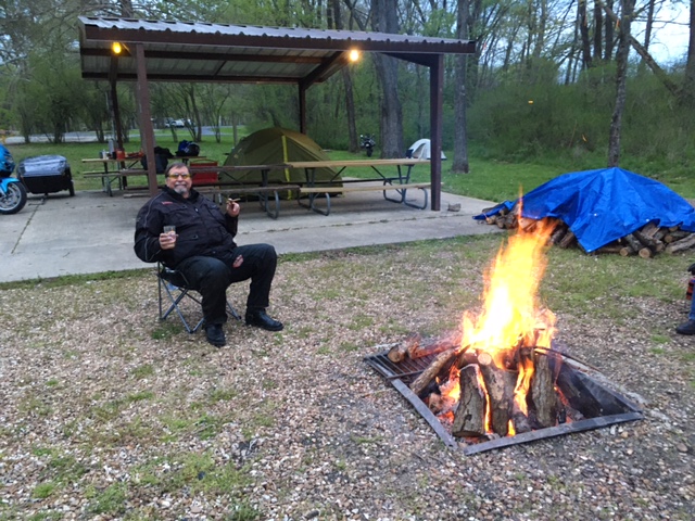 blazing campfire