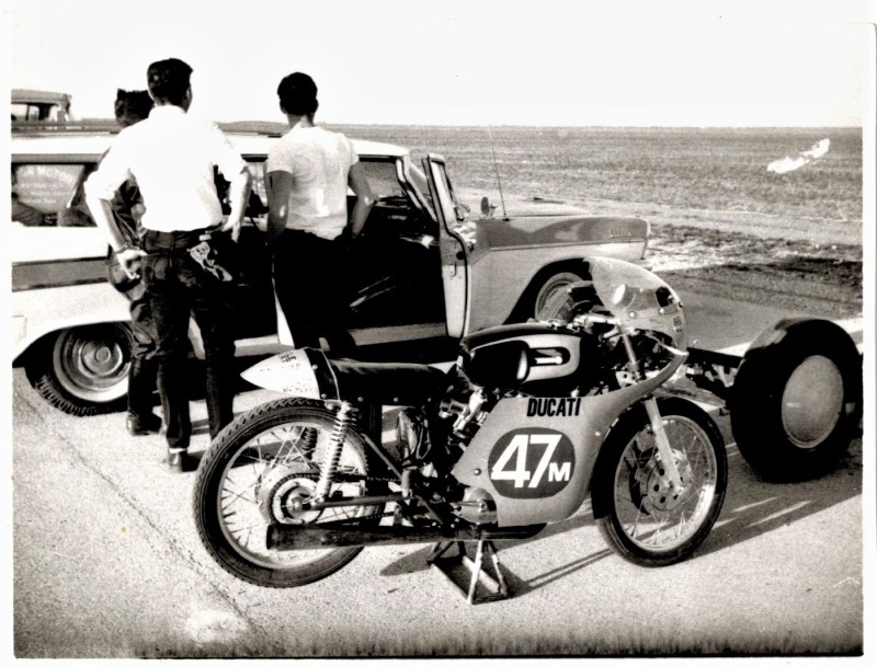 This 1964 Ducati 250 turned over 115 mph down the back straight in San Angelo in 1965.  I was part of pit crew