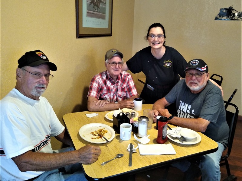 Dennis, Jim and our waitress and our new ROMEO, Mike