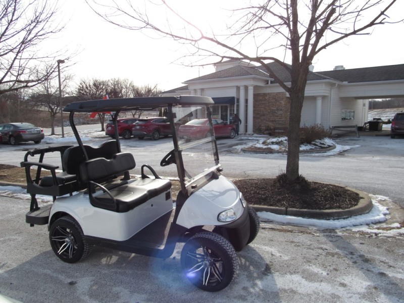 Someone drove their golf cart to breakfast!  Not a Romeo