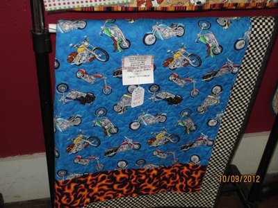 I'm suprised this motorcycle quilt didn't get bought!