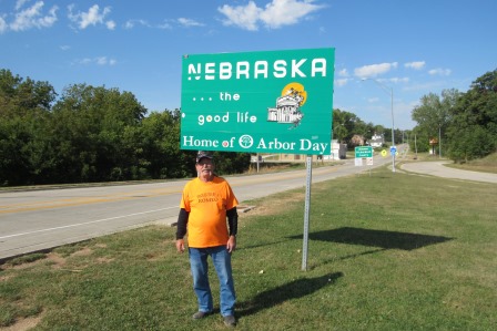 Craig with the Nebraska sign