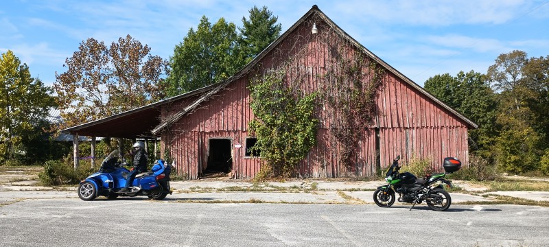 Don and I at the &quot;Hub&quot;--deserted and in ruin