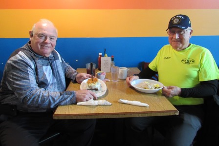 Mike and Dave were real happy with their breakfast!