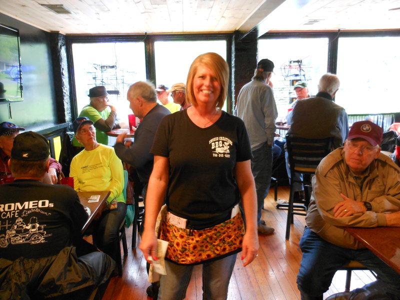 This server survived waiting on Harry and still had a smile on her face.  This was not her first rodeo as she chose not to see the rock in Harry's pocket.