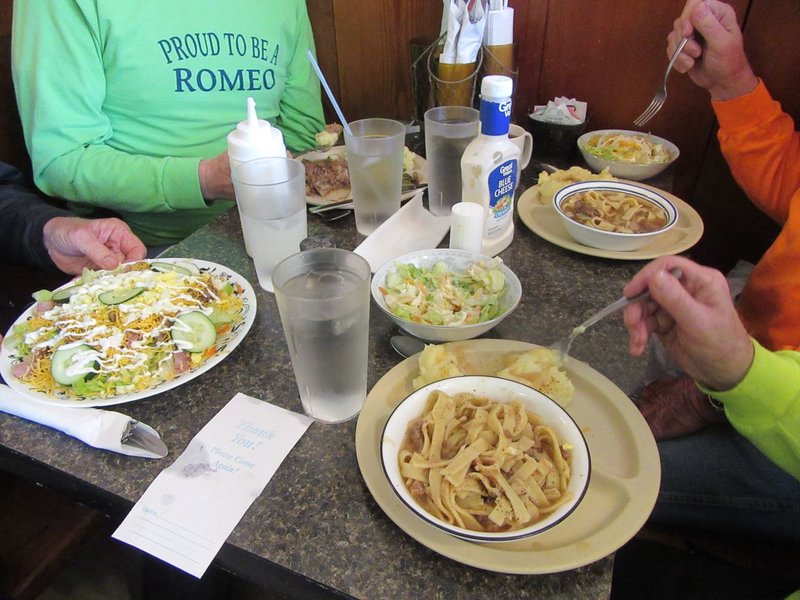 Beef and noodles looked pretty good too. And of course Allen stuck with a salad-his body is a temple!