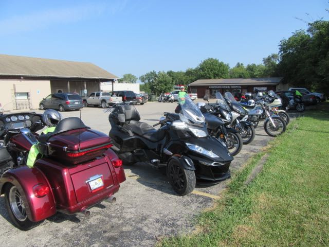 The early morning lineup in the parking lot.