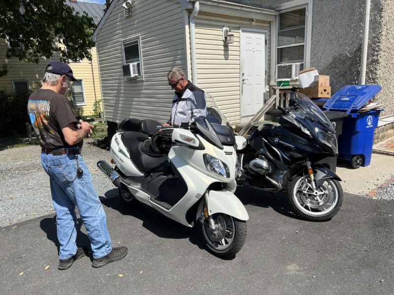Warren rode his Burgmann Scooter.
