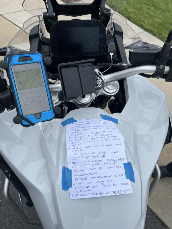 Rever on the phone and directions taped to the tank