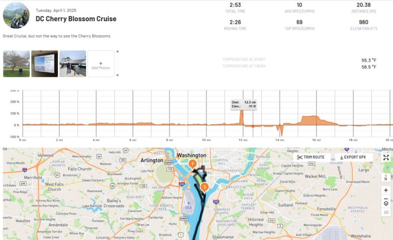 We went north of the airport then south of the airport