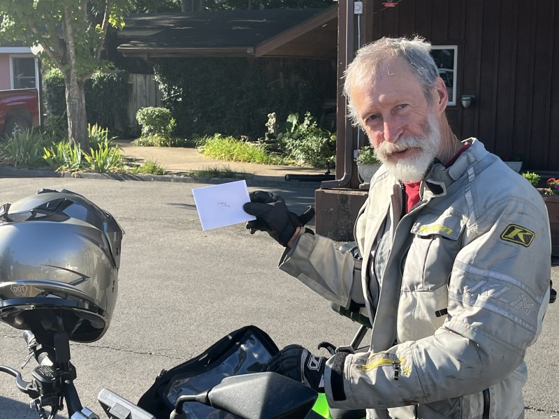Great to see Jim !! My wife and I loved his wife’s banana bread. Just a quick thank you card from my wife to his wife Cathy.  Jim said I could have one more loaf if I can show him that I can lose 30-40 pounds. Just teasing .. I do need to shave off a few pounds.
